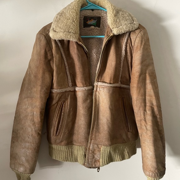 Vintage Garsel Suede Bomber Jacket, Size 38 (small) Distressed - Picture 1 of 5